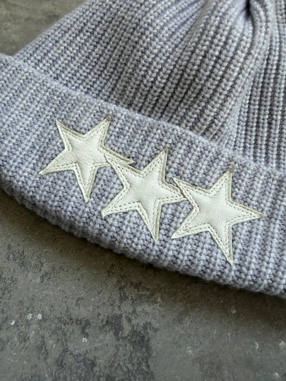 Chrome Hearts Cashmere Three Leather Star Patch Beanie