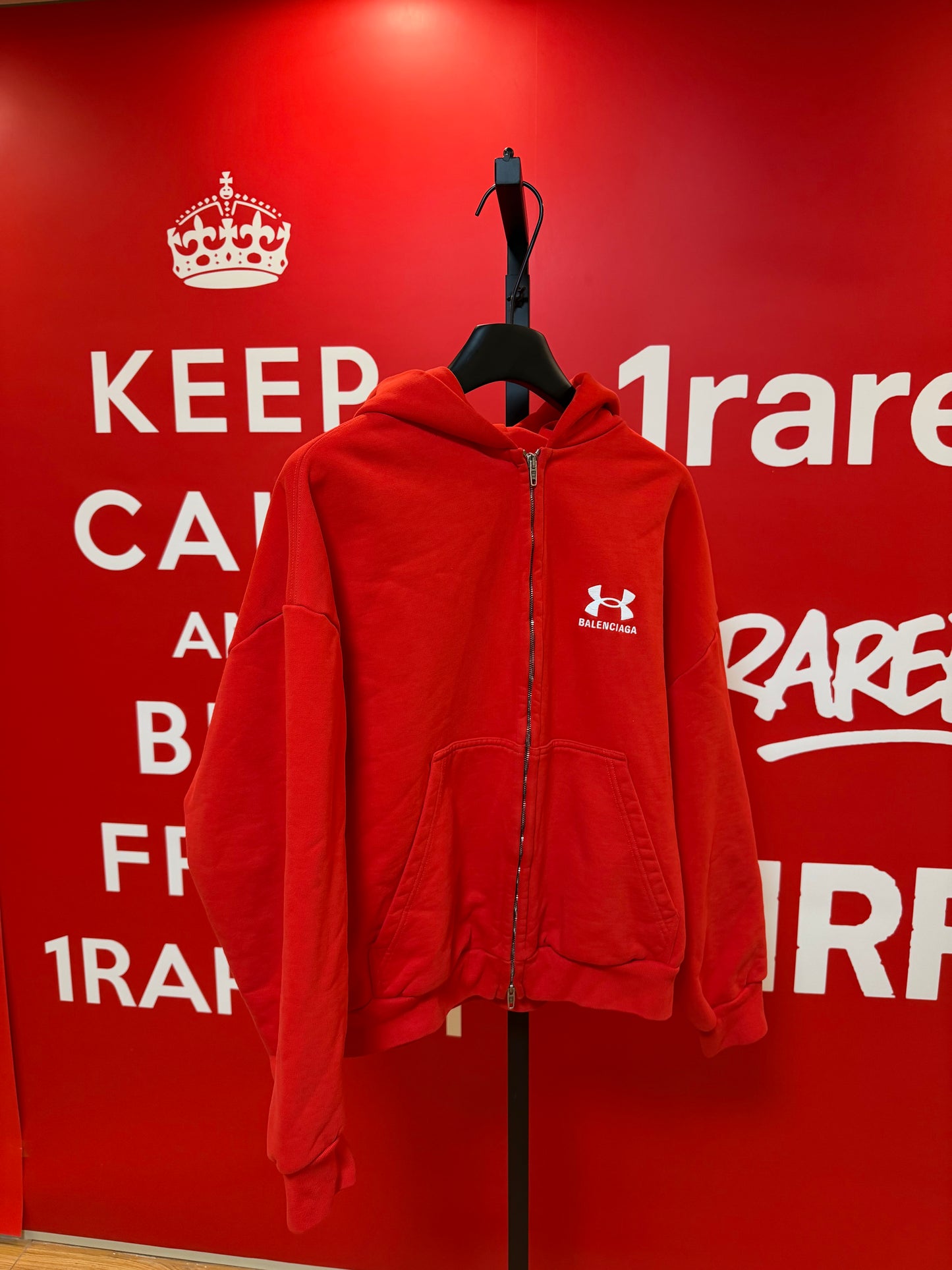 Balenciaga Under Armor Red Zip Hoodie