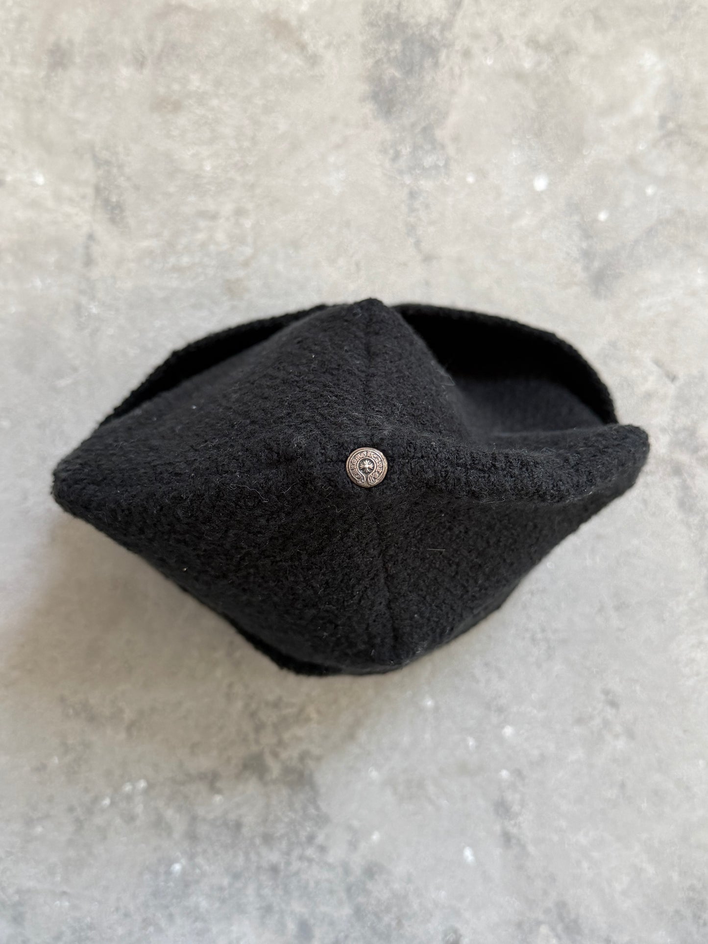 Chrome Hearts Black Ponyhair Crosspatch Beanie