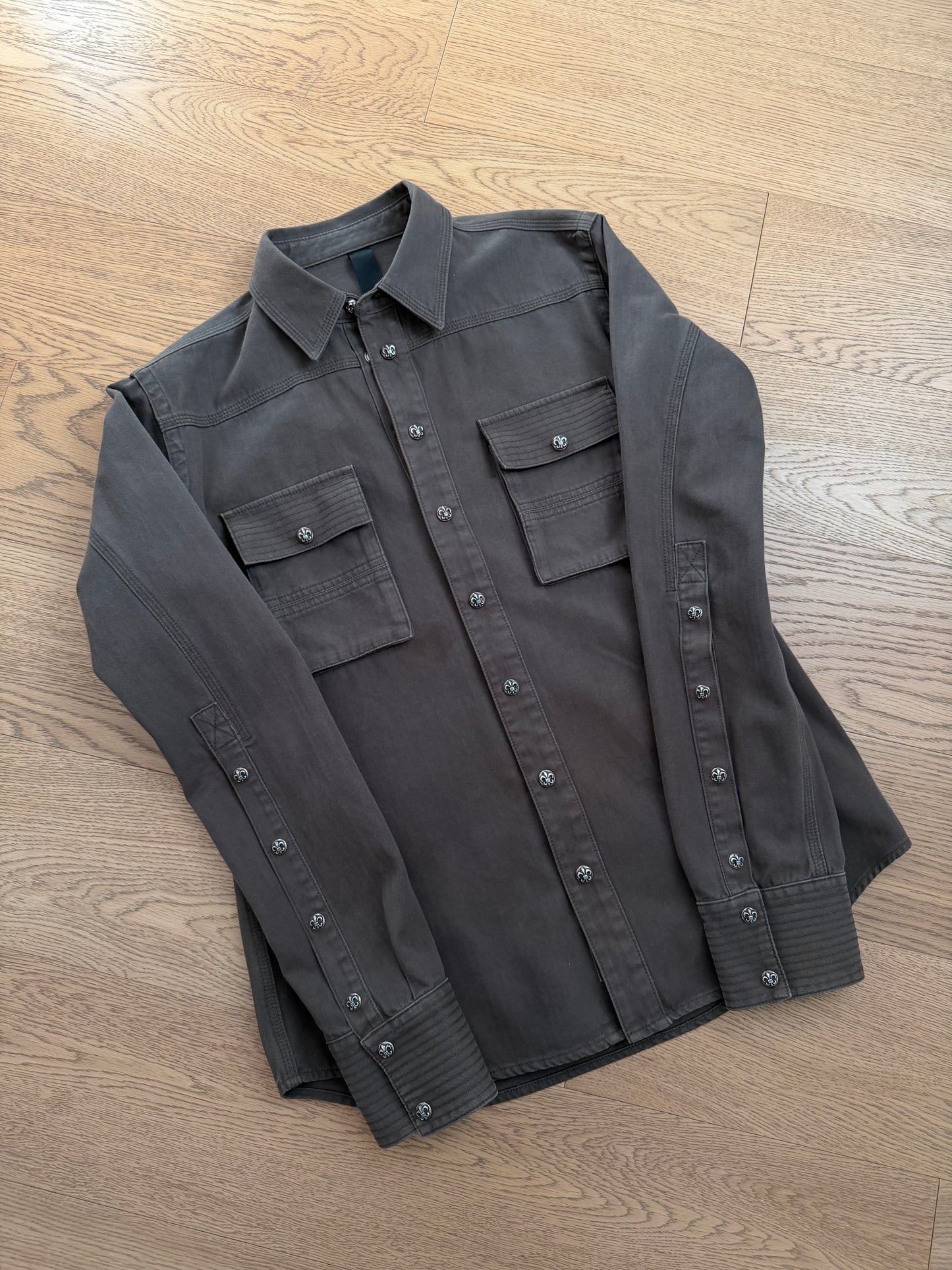 Chrome Hearts Fleur Black Patched Military Shirt