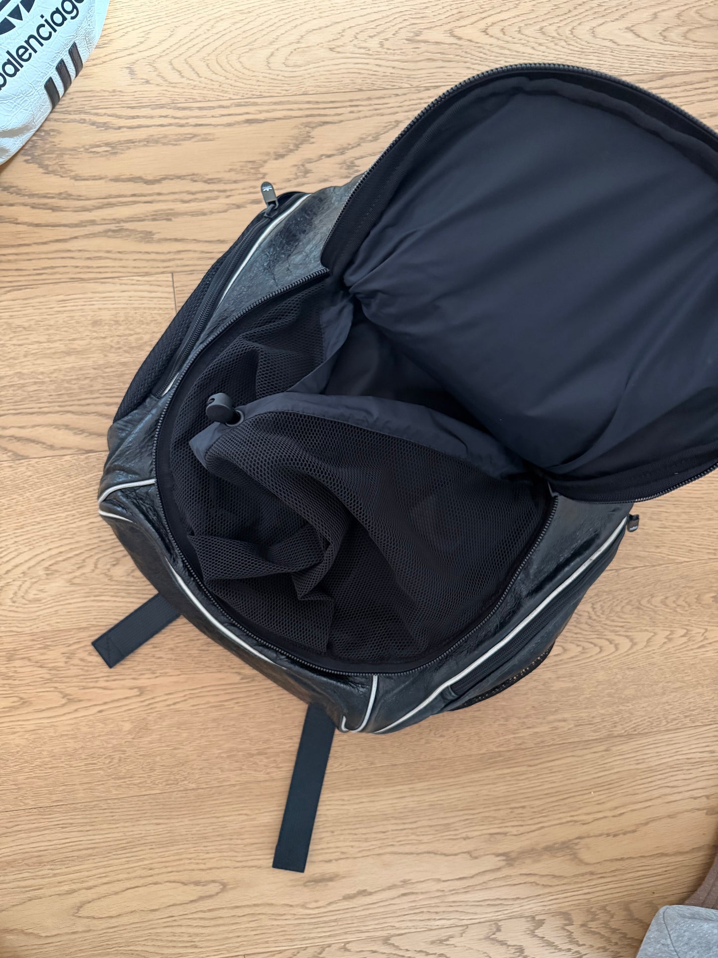 Balenciaga Adidas Green Black Leather Backpack