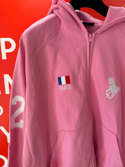 Balenciaga AW21 Pink Polo Zip Hoodie