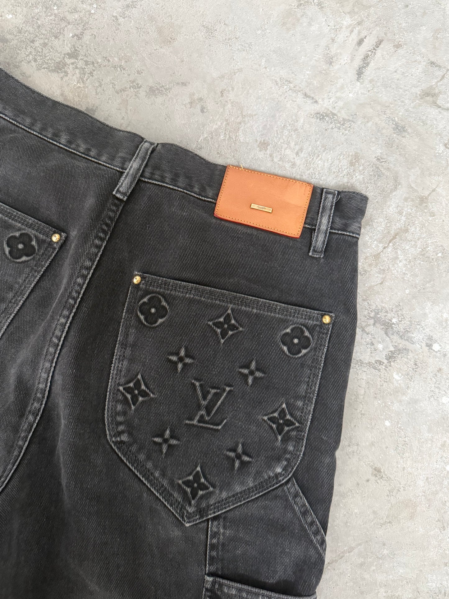 Louis Vuitton Black Monogram Denim Shorts