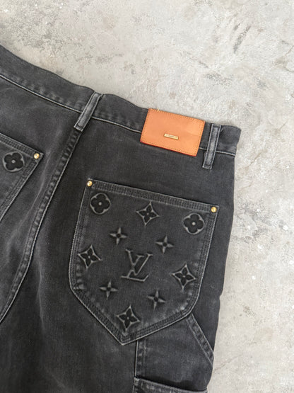 Louis Vuitton Black Monogram Denim Shorts