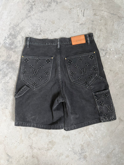 Louis Vuitton Black Monogram Denim Shorts
