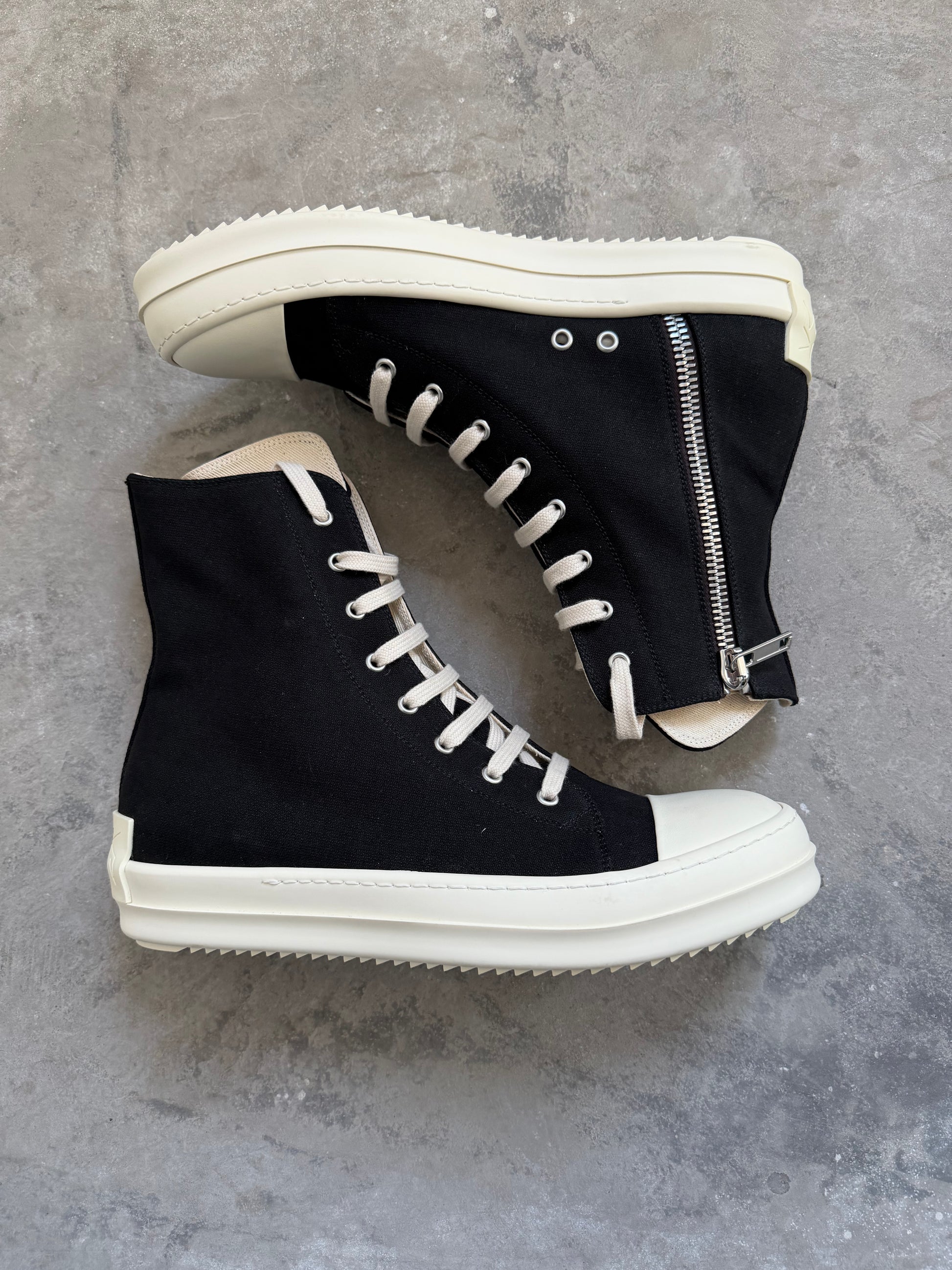 Rick Owens DRKSHDW High Top Canvas Ramones Sneaker