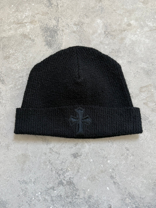 Chrome Hearts Black Ponyhair Crosspatch Beanie
