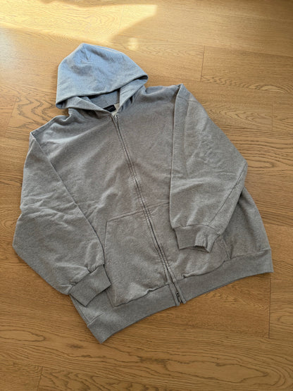 Balenciaga Grey Plain Zip Hoodie