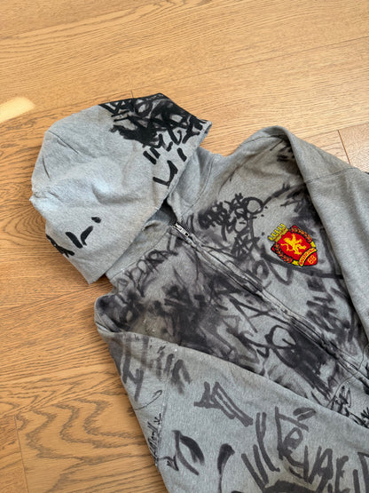 Balenciaga SS23 Grey Graffiti Zip Hoodie