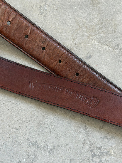 Chrome Hearts Brown Leather Roller Belt SZ.40