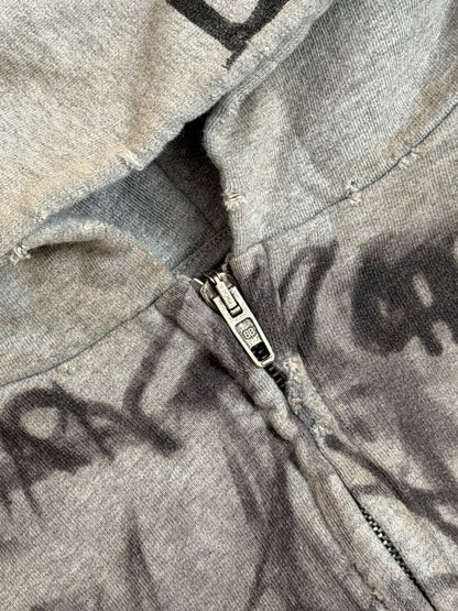 Balenciaga SS23 Grey Graffiti Zip Hoodie