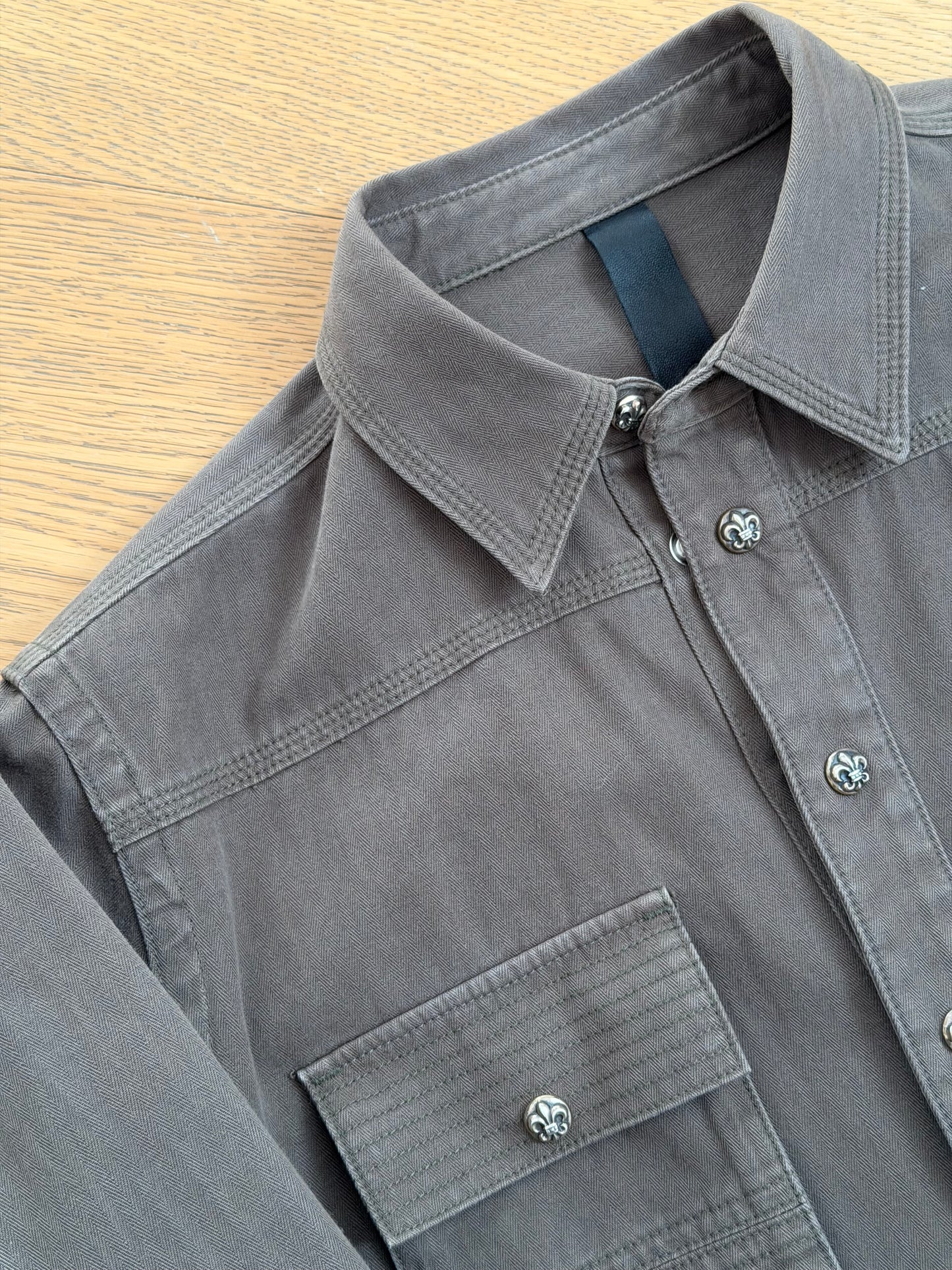 Chrome Hearts Fleur Black Patched Military Shirt
