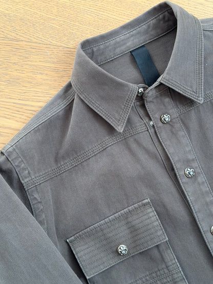 Chrome Hearts Fleur Black Patched Military Shirt
