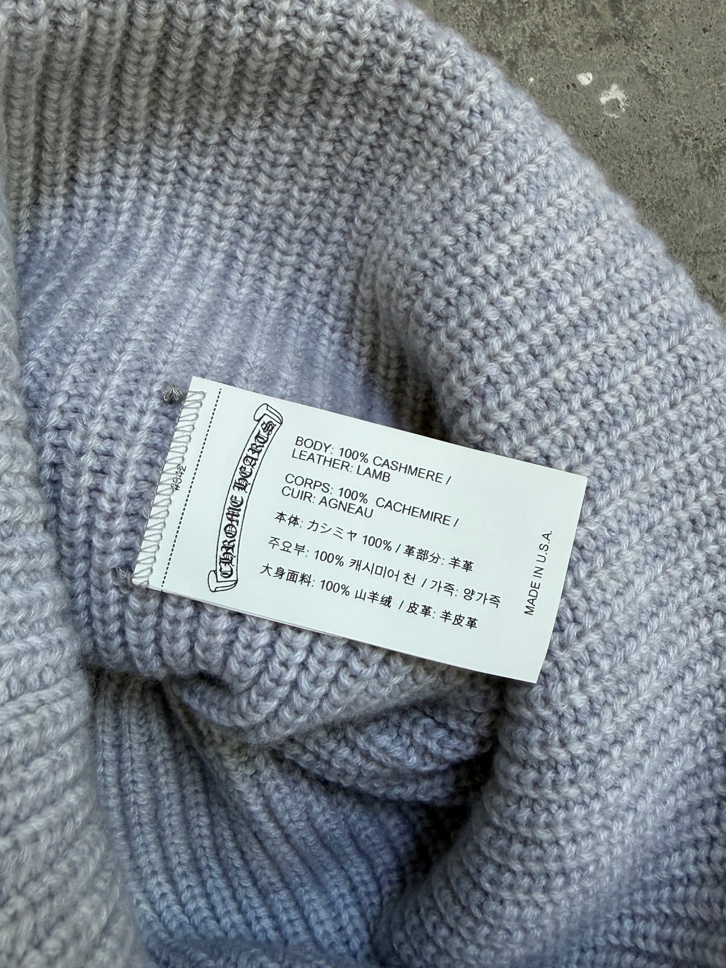 Chrome Hearts Cashmere Three Leather Star Patch Beanie