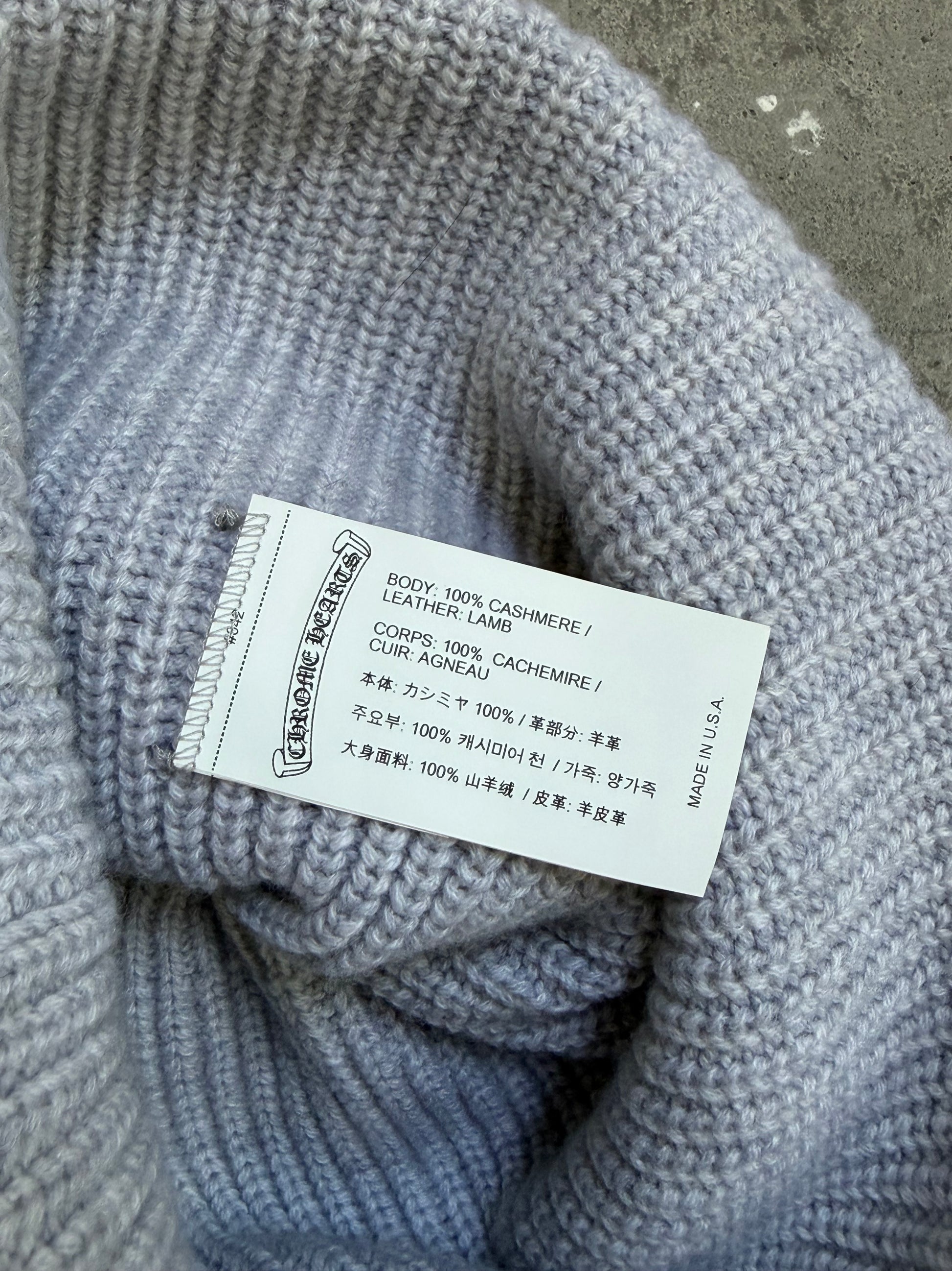Chrome Hearts Cashmere Three Leather Star Patch Beanie