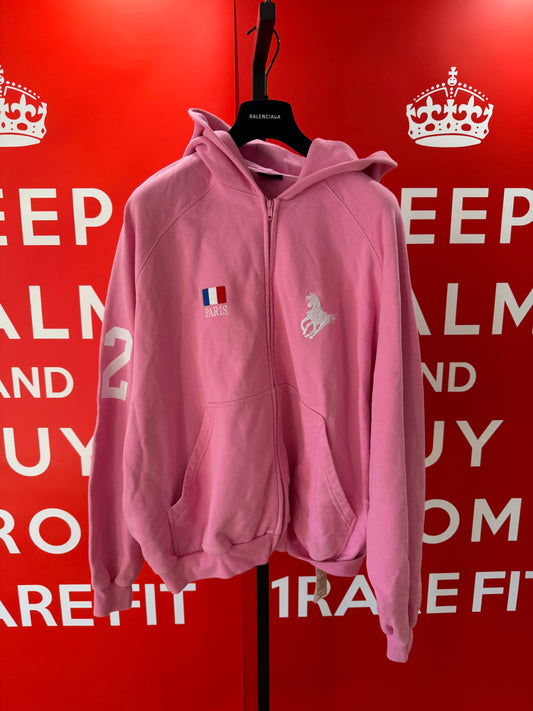 Balenciaga AW21 Pink Polo Zip Hoodie