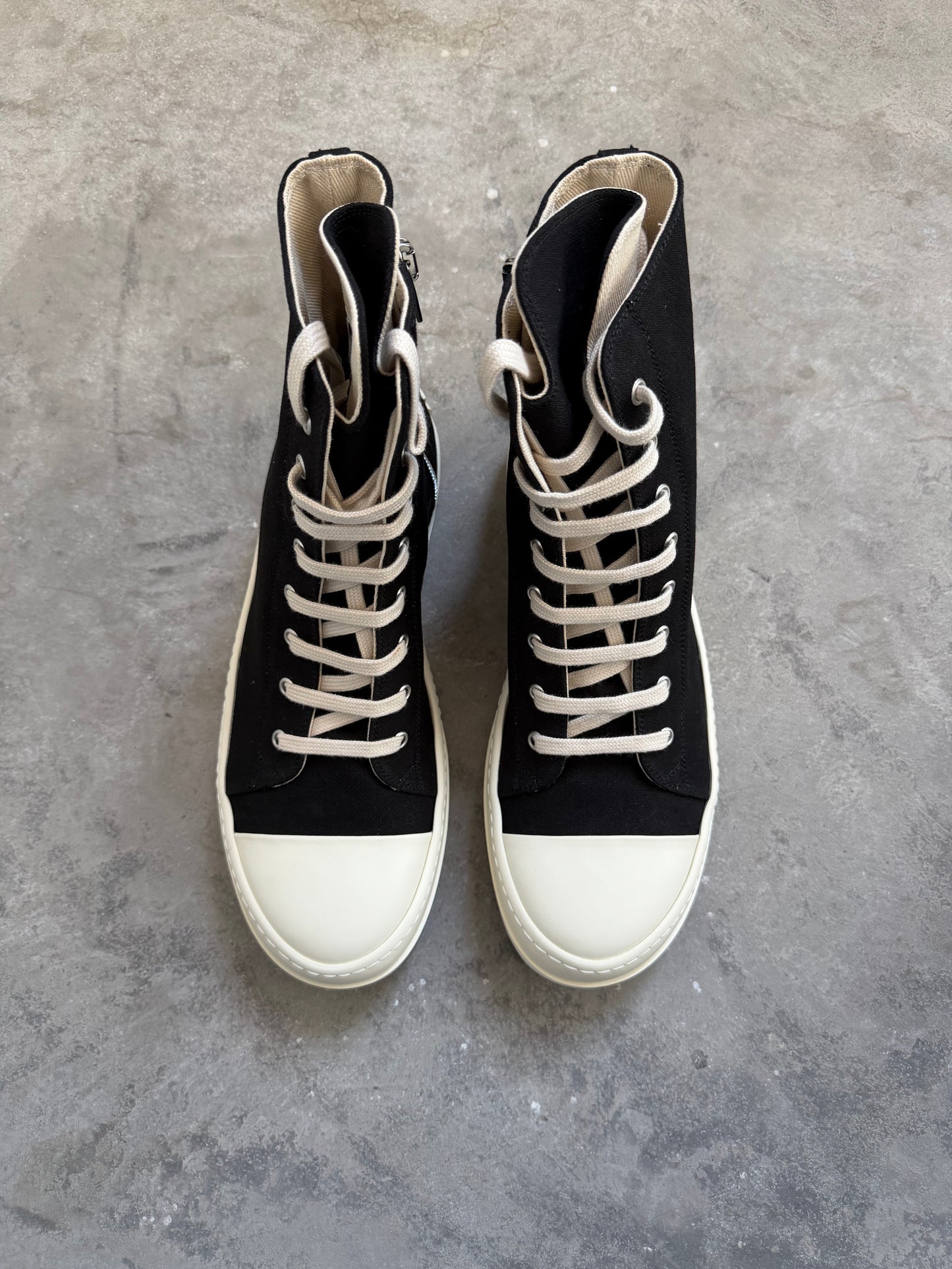 Rick Owens DRKSHDW High Top Canvas Ramones Sneaker