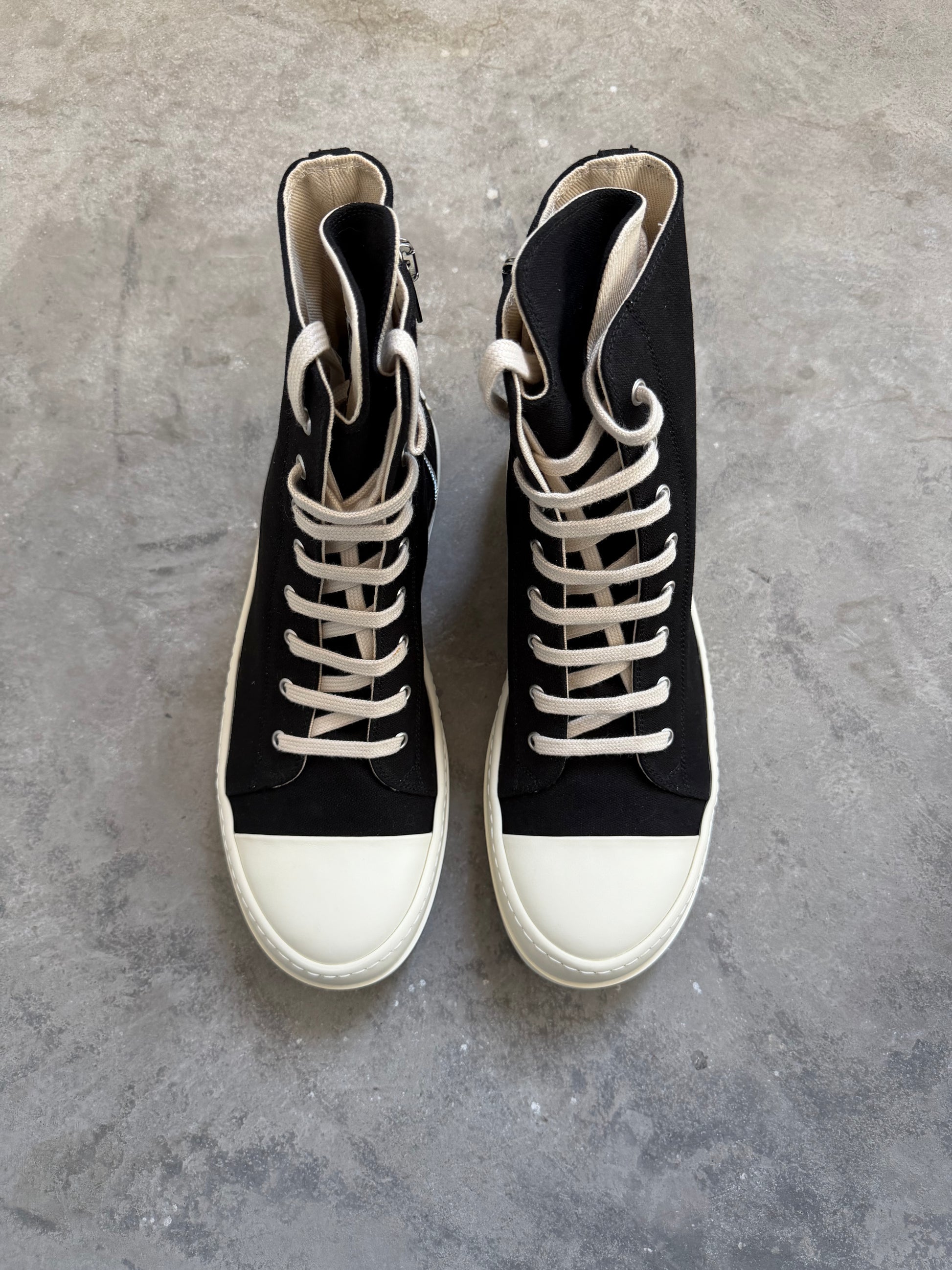 Rick Owens DRKSHDW High Top Canvas Ramones Sneaker