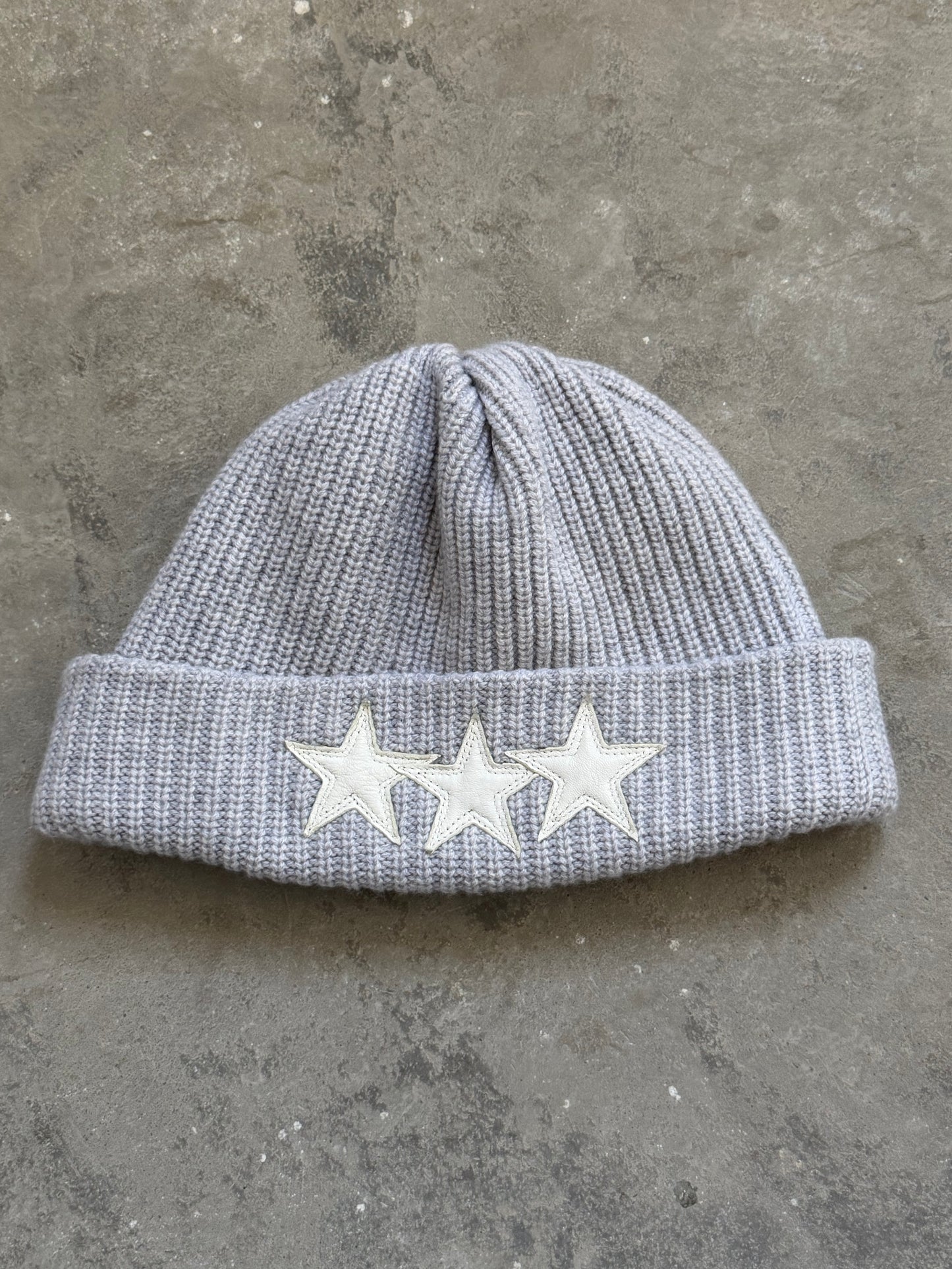 Chrome Hearts Cashmere Three Leather Star Patch Beanie