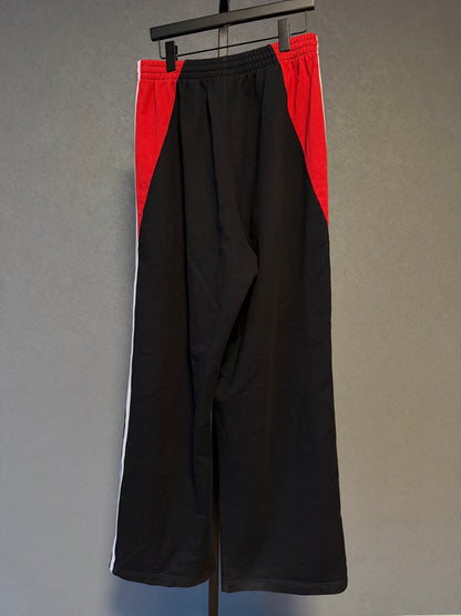 Balenciaga x Adidas Oversized Jogger – Red Black Wide-Leg Track Pants SZ.M