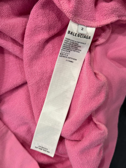 Balenciaga FW22 Pink Polo Zip-Up Hoodie Oversized SZ.2