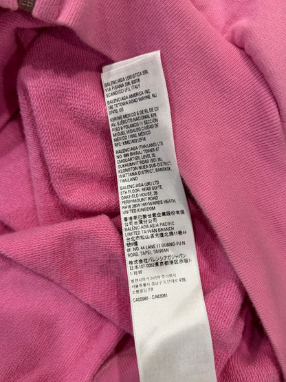 Balenciaga FW22 Pink Polo Zip-Up Hoodie Oversized SZ.2