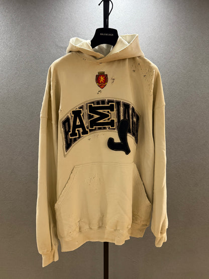 Balenciaga Oversized White Graffiti Skater Hoodie SZ.1