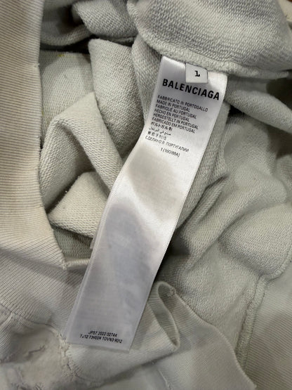 Balenciaga Oversized White Graffiti Skater Hoodie SZ.1