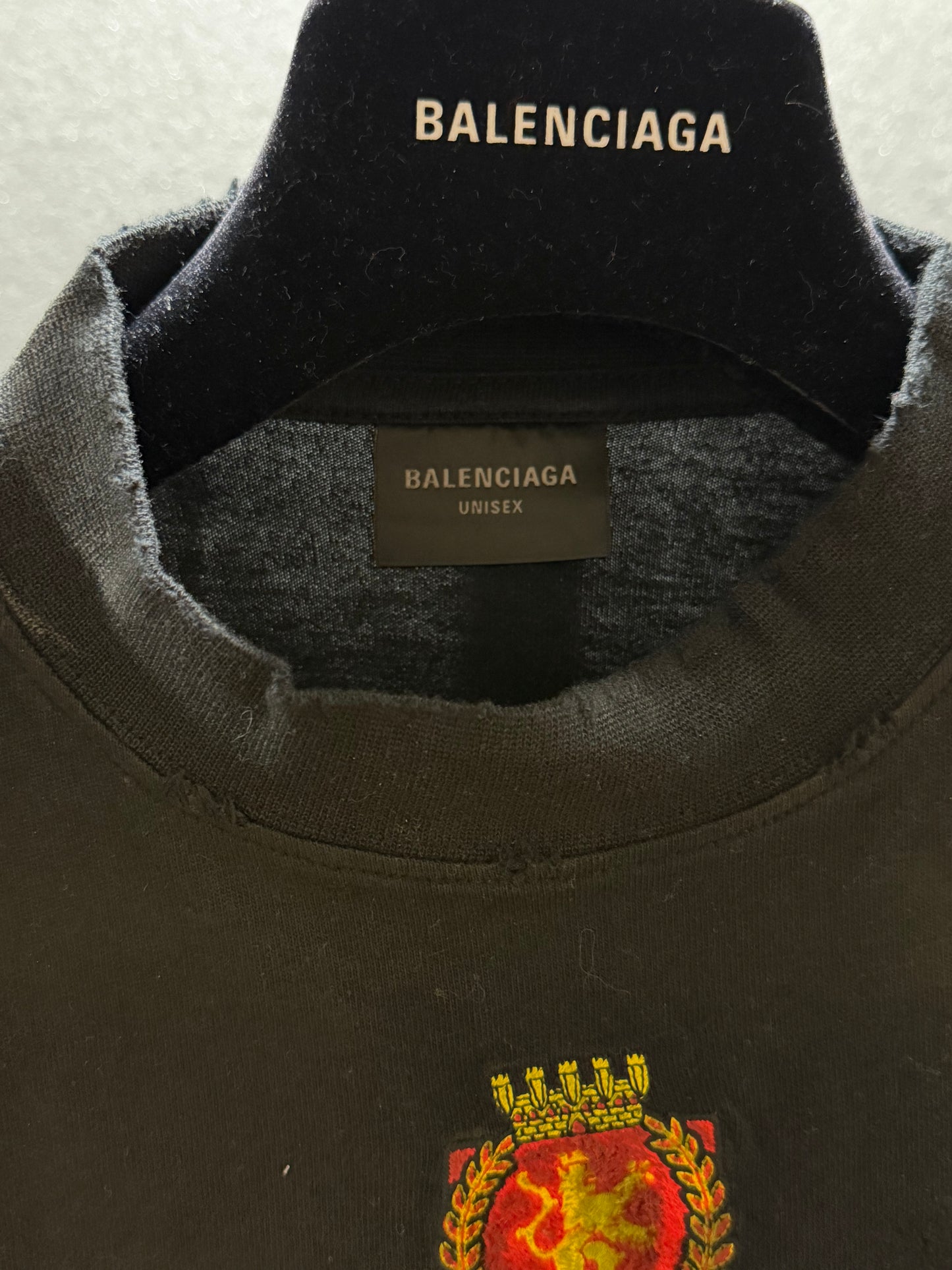 Balenciaga Black Graffiti Skater Oversized Distressed T-Shirt 