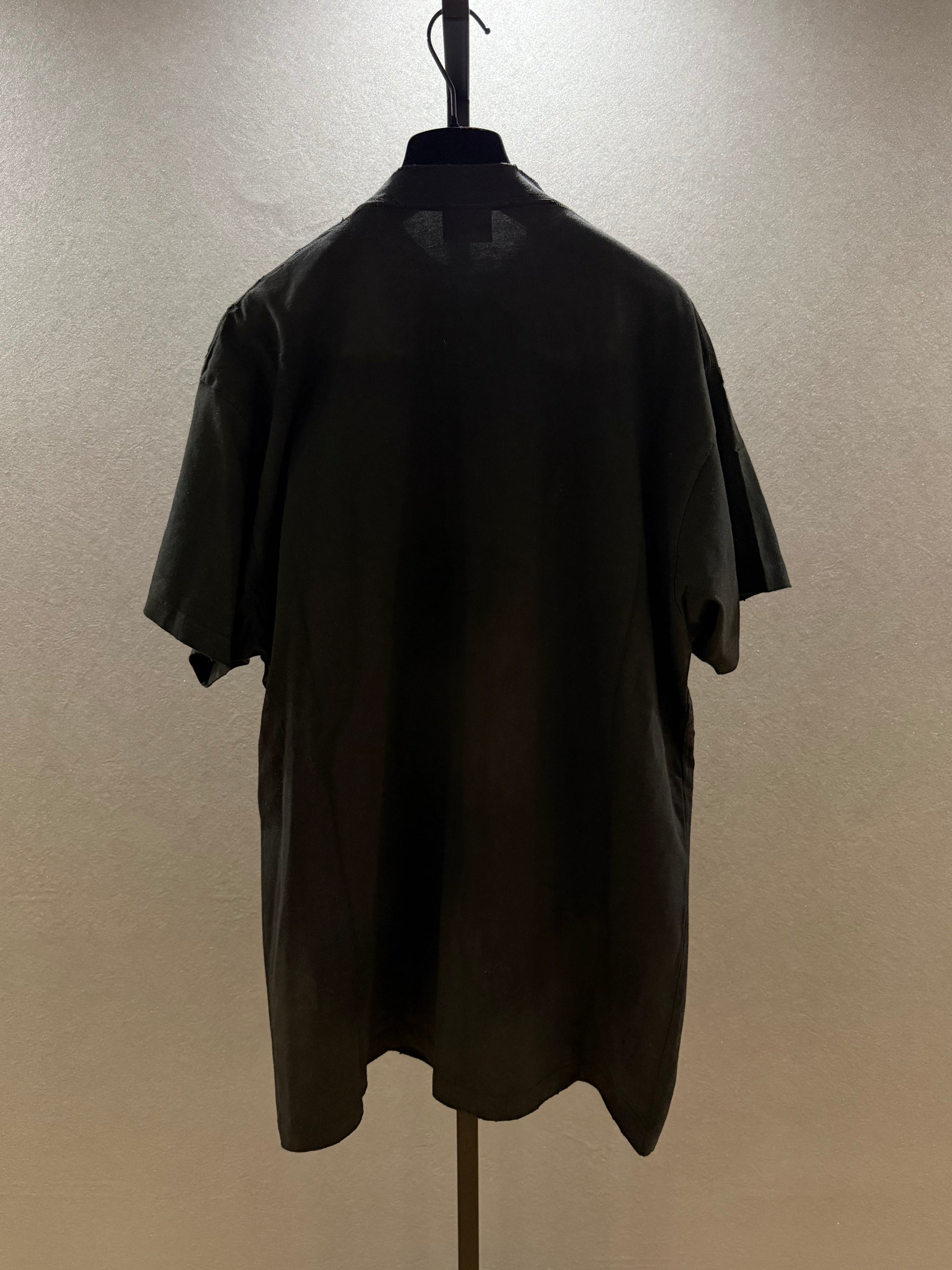 Balenciaga Black Graffiti Skater Oversized Distressed T-Shirt 