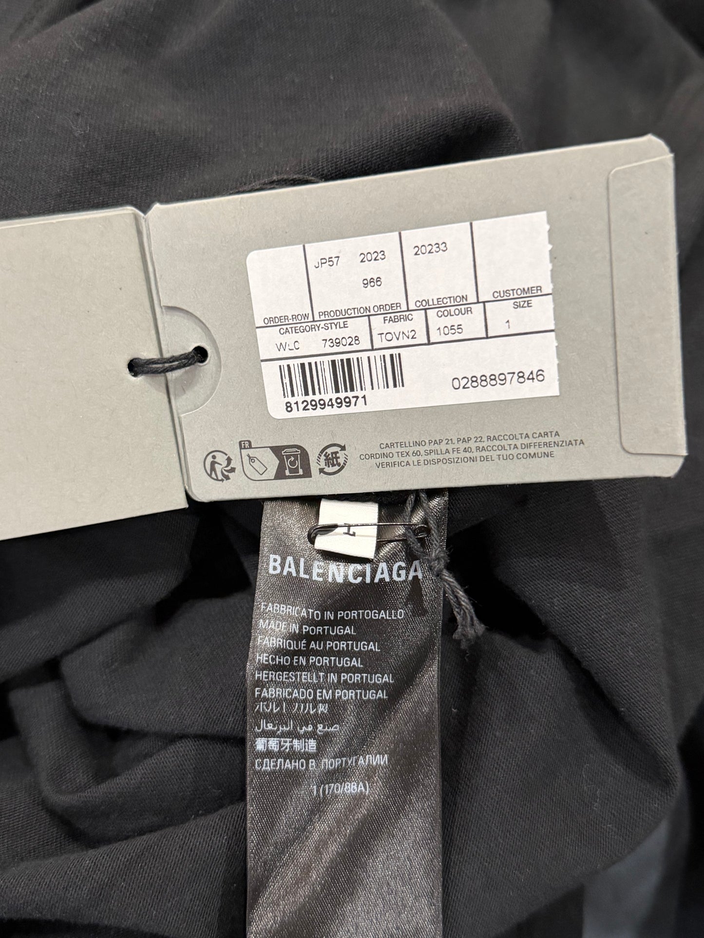 Balenciaga Black Graffiti Skater Oversized Distressed T-Shirt 