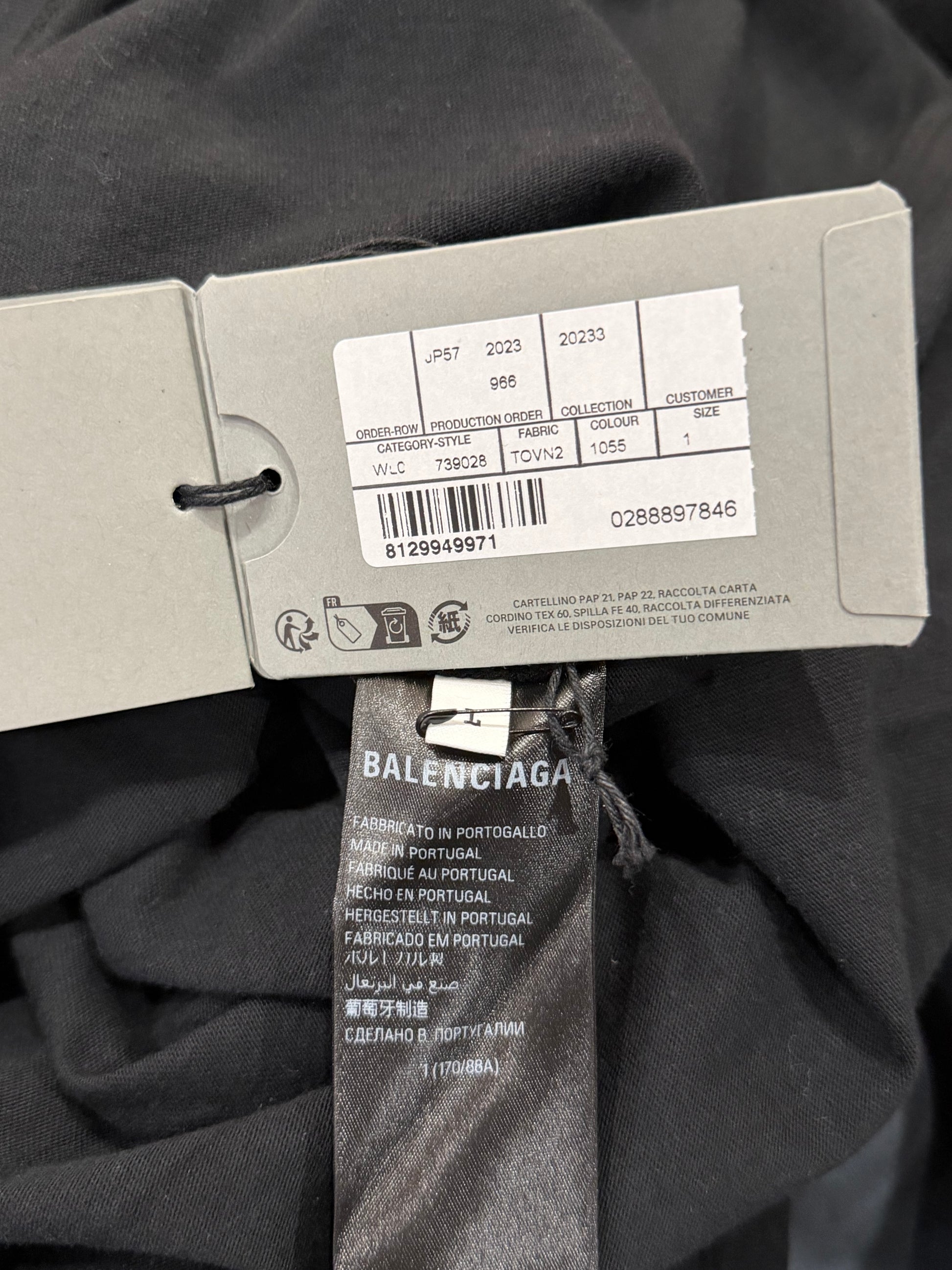 Balenciaga Black Graffiti Skater Oversized Distressed T-Shirt 