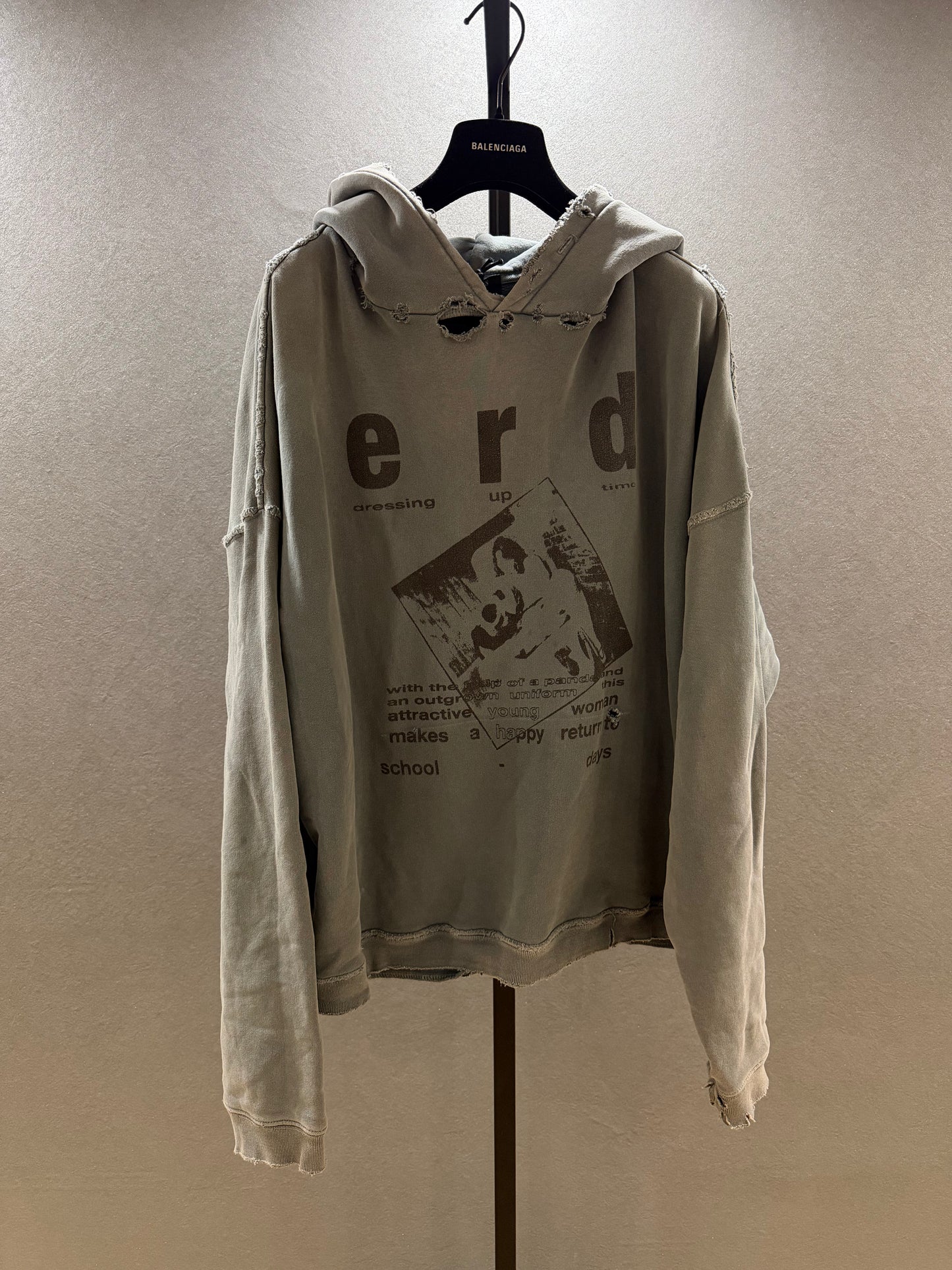 Enfants Riches Déprimés Destroyed Schoolgirl Hoodie SZ.L