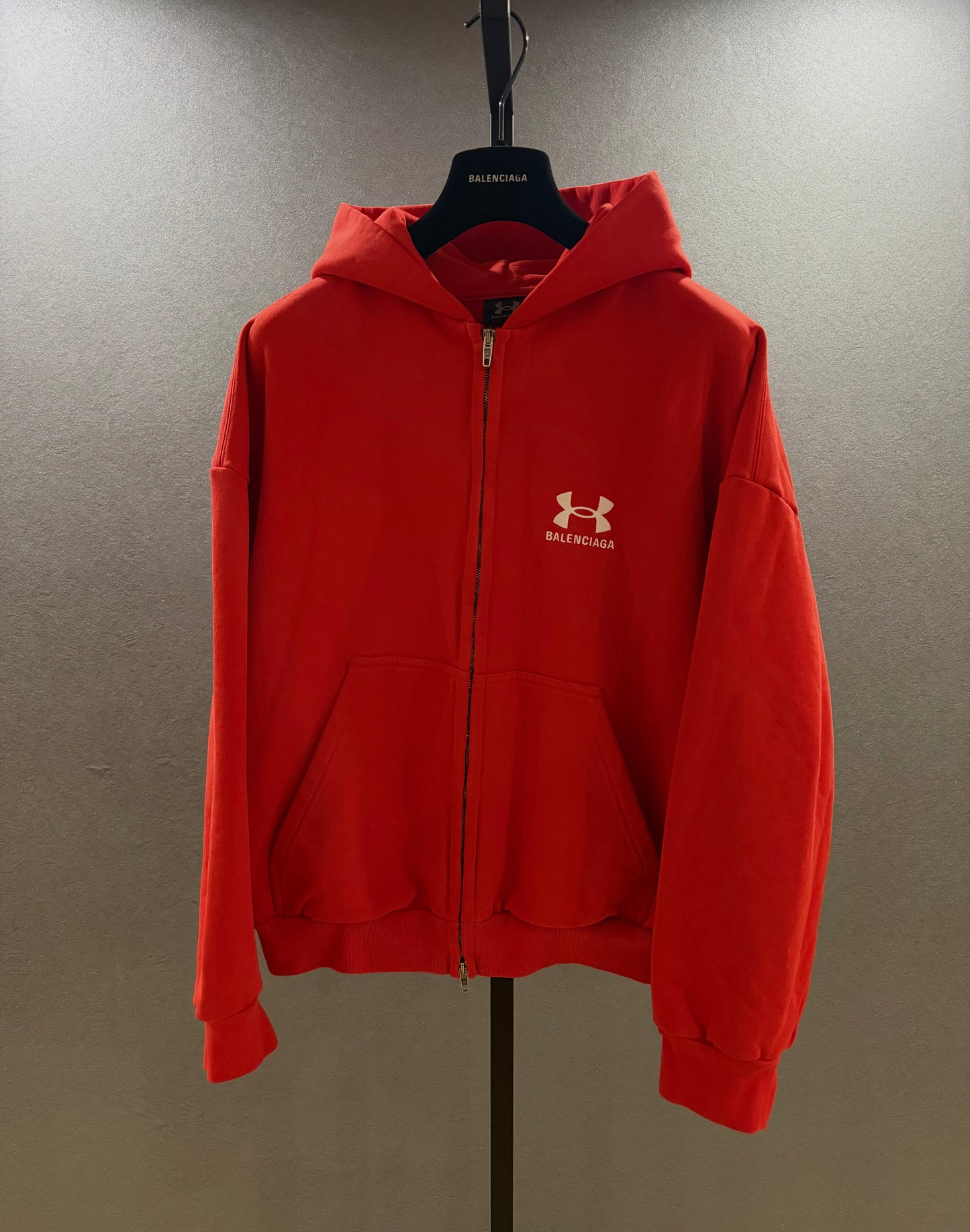 Balenciaga x Under Armor Red Zip Hoodie