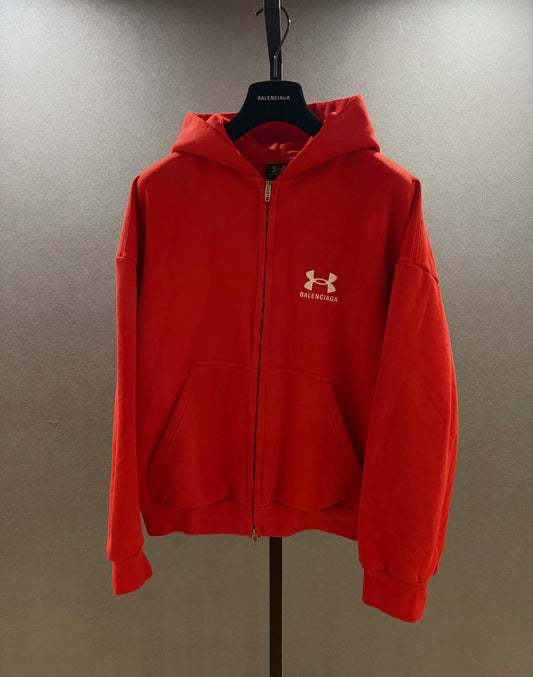 Balenciaga x Under Armor Red Zip Hoodie