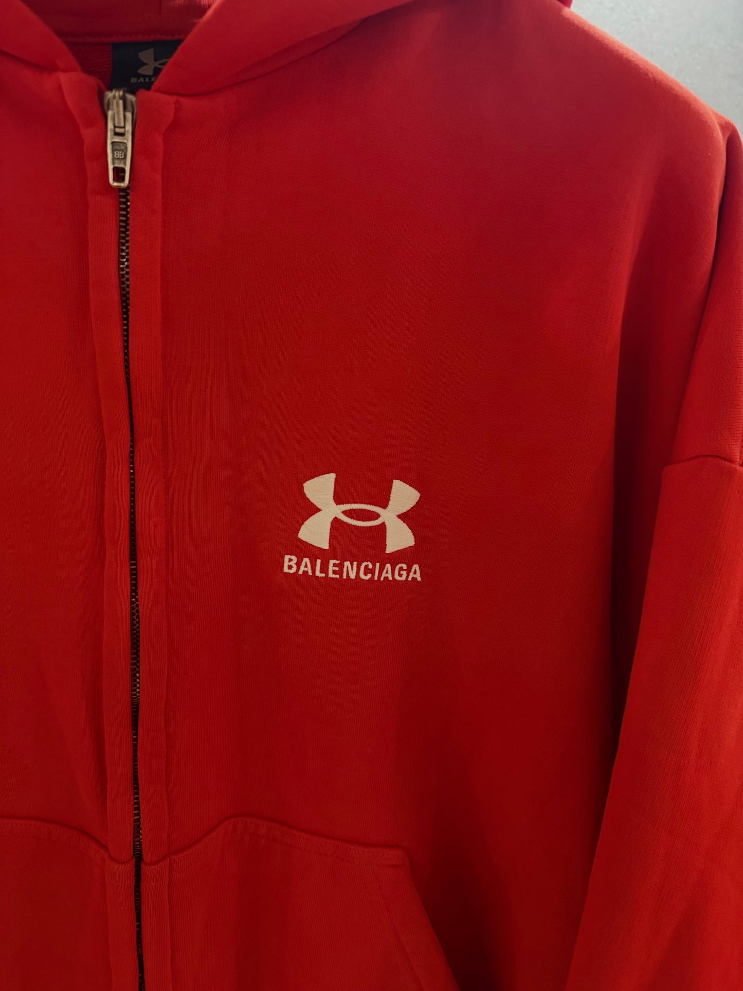 Balenciaga x Under Armor Red Zip Hoodie SZ.M