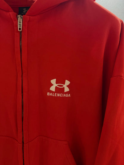 Balenciaga x Under Armor Red Zip Hoodie SZ.M