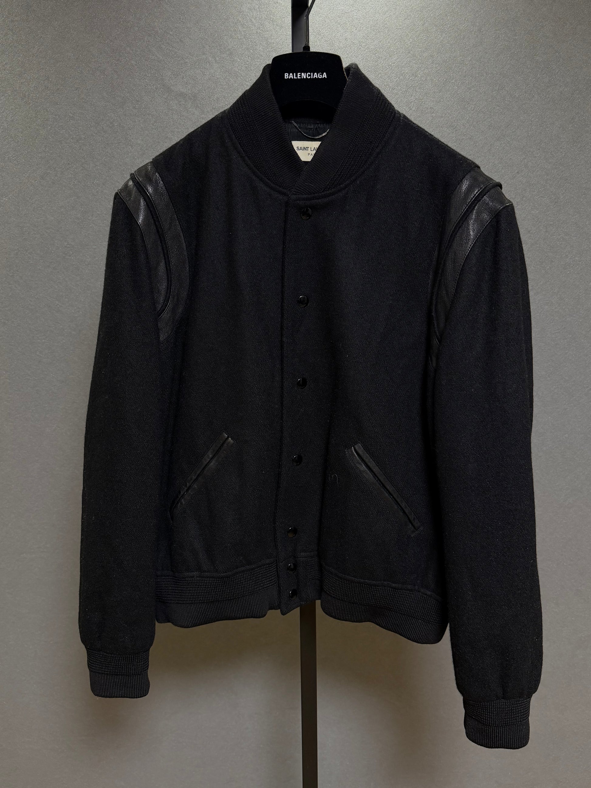 Saint Laurent Paris Black Teddy Jacket SZ. 56